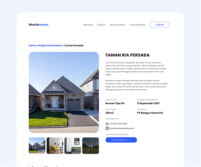 Property Detail Web architecture blue freelance grid hero hero section indonesia landing page minimal minimalist property typography ui ux web design web ui