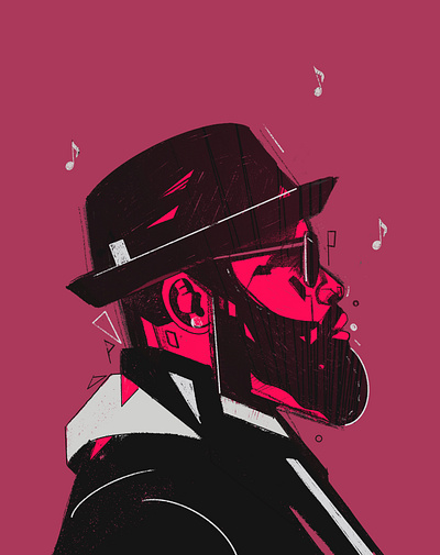 black_thought black thought design editorial flat illustration illustrator music people portrait portrait illustration portrait painting procreate rap music rapper vector