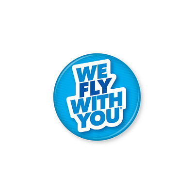 We Fly With You - Button aviation button logotype