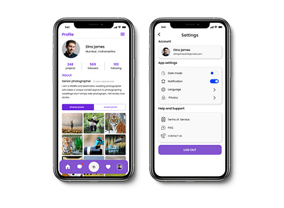 Profile app app design design designer illustration logo mobile mobile app design mobile ui ui