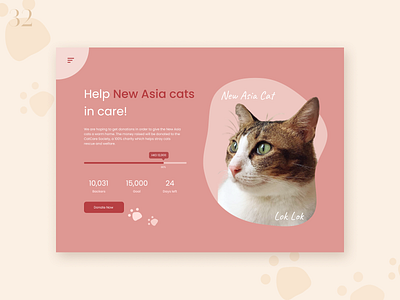 DaiyUI 032 - Crowdfunding Campaign 032 animal page cat lover page cat ui crowdfunding campaign crowdfunding page crowdfundingui dailyui dailyui032 save animal