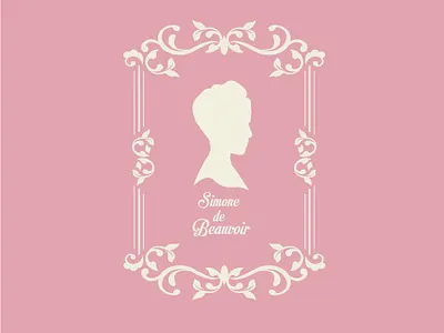 Simone de Beauvoir app branding design illustration logo pastel typography ui ux vector