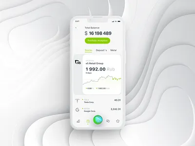 x5 Retail Group 3d app application banking branding figma finance interface invest mobile stocks typography ui ux web