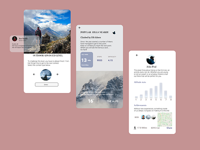 Hike! app design ui ux