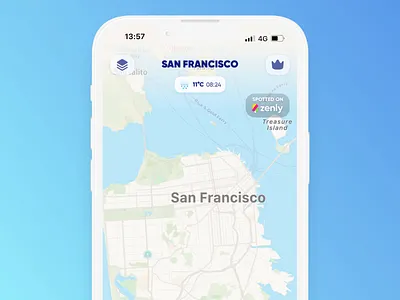 Weather Lens — Zenly x The Design Crew 3d app colorful design gradients icons illustration interaction interface mobile playful product product design prototype snapchat ui ux visual weather zenly