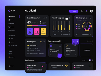 Task Management Dashboard business platform dashboard design data visualization digital workspace interactive design landing page management modern ui platform design productivity tool project tracking smart dashboard task management ui design ux design ux ui web web design website workflow