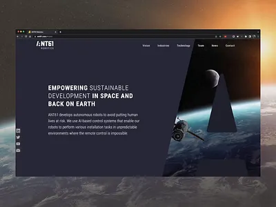 Ant61 animation design robotics space ui ux web design webflow