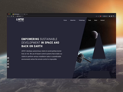 Ant61 animation design robotics space ui ux web design webflow