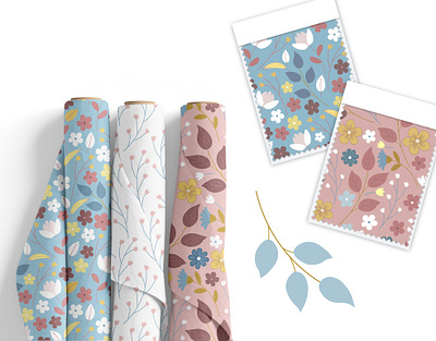 Delicate flowers blossom collection colorful design flower pattern seamless