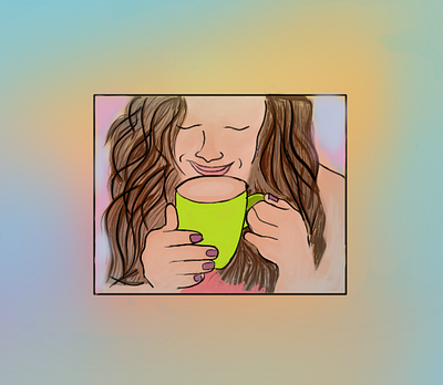 Tranquility! character coffee design graphic design illustration illustrations peace woman