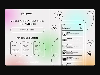Home page for application store app concept home page landing landing page main page main screen product product page screen ui ui ux web web design web page website