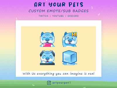 Lion Blue Emotes 2d art badges design emoteart emotestwitch graphicdesign logodesign