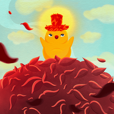 Fire hat for Magic October challenge bright chick childrens book cute design illustration photoshop