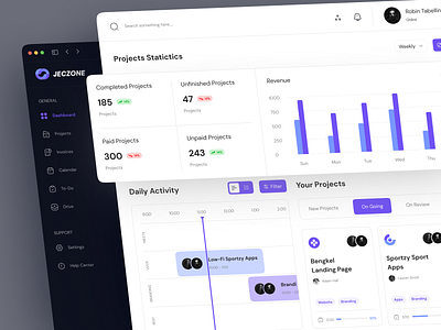 Jeczone - Project Management Dashboard by Nela Rosdiana 🕊️ for Vektora ...