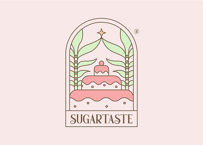 Sugartaste brand brand identity bright colors cake shop cakes cartoon cookies icon illustration logo mark minimal restaurant sweet store symbol