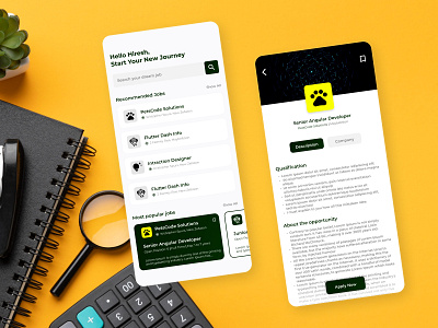 Job Finder App career clean concept design details featired hiring job finder job portal job search job seeker mobile online popular recruitment ui uiux ux vacany