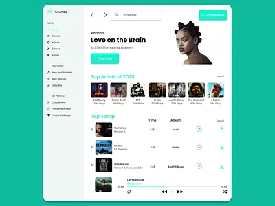 Music Player (Light Mode) app branding design icon illustration landing page light mode logo music typography ui ux vector web web design
