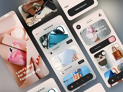 BAGS - Luxury Bag Market App app bag branding fashion luxury market place mobile app mobile design payment shop ui uiux women