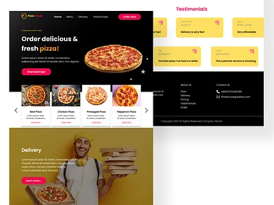 Pizza delivery landing page app branding delivery design icon illustration landing page logo pizza typography ui ux vector