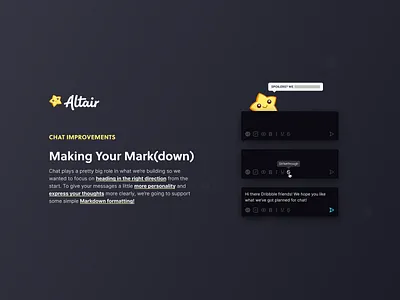 Chat & Markdown altair chat content creation markdown streaming ui wip