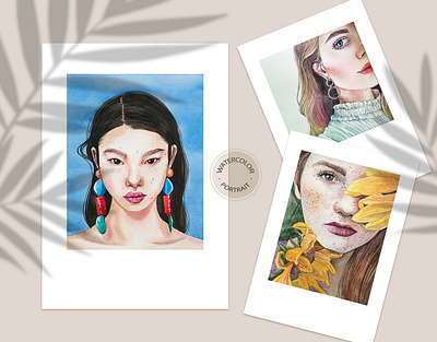 PORTRAIT aquarell collection colorful illustration portrait watercolor woman