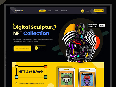 NFT Marketplace Website Design crypto nft nft landing page nft marketplace nft ui nft website nft website design nfts web web design website design