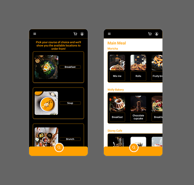 Food Delivery App design illustration internship mobiledesign ui uichallenge uiux uiuxdesigner ux