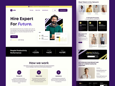 Hiring Platform Web Landing Page. clean design dribbble2022 employer hiring interface job job board job finder job listing job portal minimal orix platform recruitment sajon search ux web website