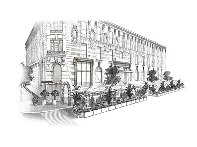 Scarpetta Restaurant front illustration restaurant drawing restaurant front restaurant illustration restaurant sketch