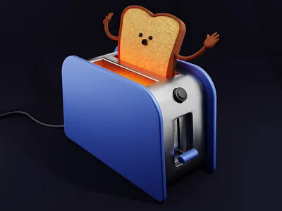 A special kind of hell 3d blender illustration kitchen toast toaster