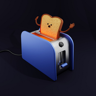 A special kind of hell 3d blender illustration kitchen toast toaster