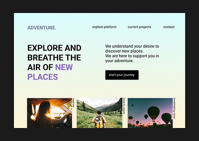 Landing page 2d adventure challenge dailyui design landing page page travel travel page ui ui design uiux uiux designer ux