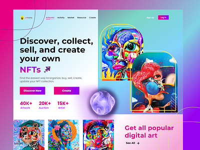 NFT Landing Page branding cryptocurency design illustration logo nft ui uidesign uiux ux ux design vector