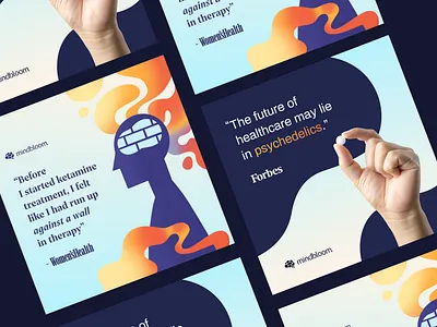 Mindbloom static ads ads banner ad banner ads banner design branding design facebook ad illustration