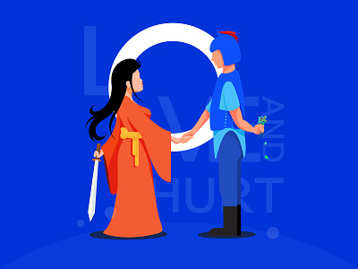 Love and hurt animation design illustration