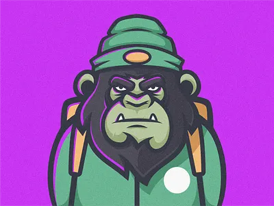 Gorilla Icon Mascot brand branding cartoon character company design gorrila icon illustration logo logocharacter logodesign logoicon logomascot mascot nft nftartis nftcharacter vector