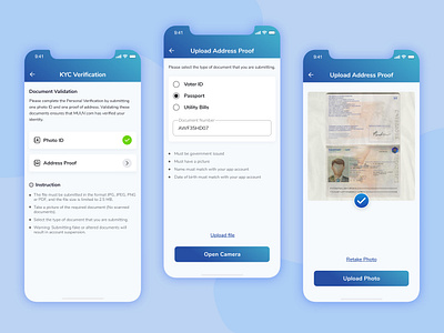 KYC Verification | Upload Files | Mobile App app design confirmation creative design design graphic design identity verification kyc mobile mobile app ui ux design visual design