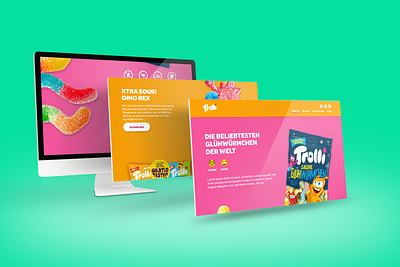 Trolli bold colors bold images digital design funny ui ui design web design