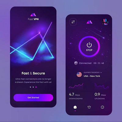 Fast and Secure VPN adobe adobexd app branding cool design illustration logo privacy secure ui ux vector vpn