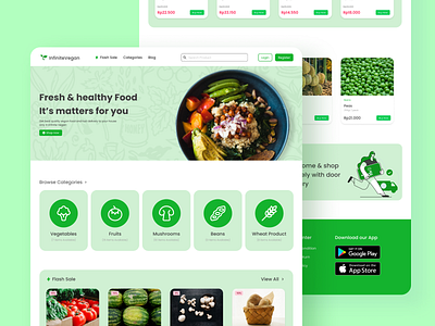 InfiniteVegan - Grocery & Vegan Food Marketplace Website ecommerce fruit groceries grocery grocery online grocery store market ui design ui website uiux vegan vegetable vegetarian web design website