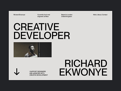 Developer portfolio 1 creative design developer landing page personal portfolio site typography ui ux web