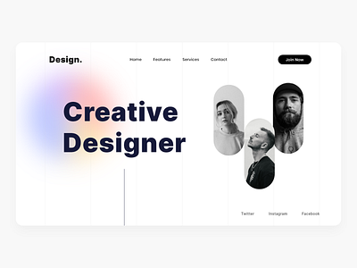 modern landing page design - glassmorphism - ui design adobe xd adobe xd templates glassmorphism hero section landing page landing page design landing page ui portfolio website ui design ui ux design website design