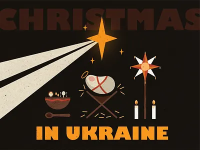 Christmas in Ukraine christmas design flat graphic illustration jesus star tradition vector
