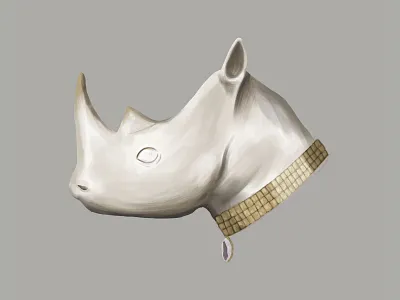 Cold Divinity Collection - Rhinoceros, Crystal - Quartz 2d adobe adobe illustration adobe photoshop animal art artwork design designer digital art flat graphic design illustration minimal painting rhinoceros sculpture