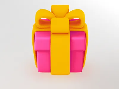 Gift 2d 3d 3dillustration cg colorfull design drawing gameart gift icon illustration photoshop pink proops ui yellow
