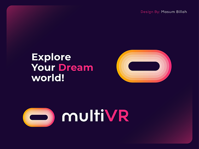 multiVR Logo Design Concept brand identity branding design logo logo design metaverse minimal minimalist modern mutlivr reality virtual virtual reality virtual world vr logo