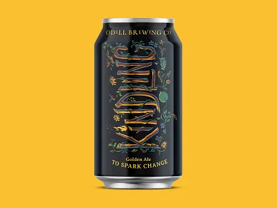 Odell Kindling Golden Ale beer branches brewing can colorado critters forest illustration kindling lable odell packaging sticks