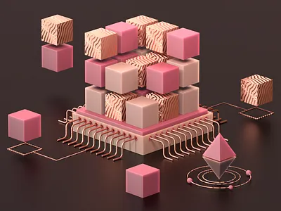 Cube Network 3d 3dabstract 3dart 3ddesign 3dillustration 3dnetwork abstract art branding c4d cinema4d design dmodeling icon illustration logo redshift render ui web