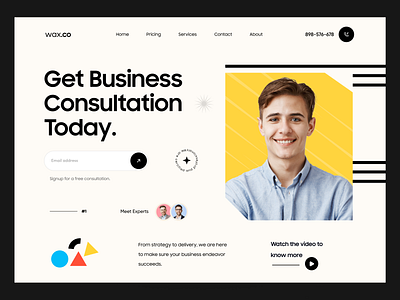 Business Consulting Web Header 2 business consult consultation consulting design figma header hero section interface landing ui