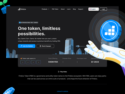 FBX Token ICO Landing Page bitcoin crypto crypto landing page dark mode defi design ico ico landing ico website indonesia landing page token token icon token landing page web3 website